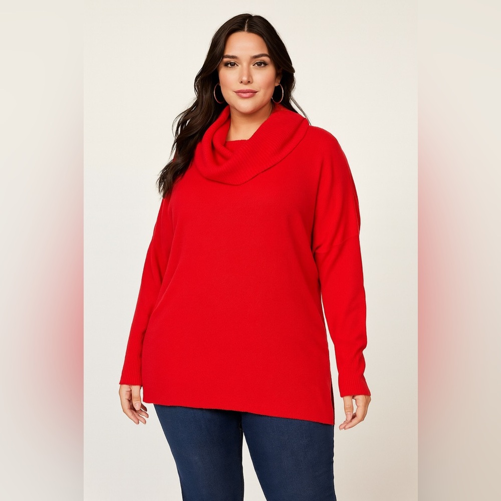 French Connection Red Cowl Neck Sweater Sz.‎ 1X